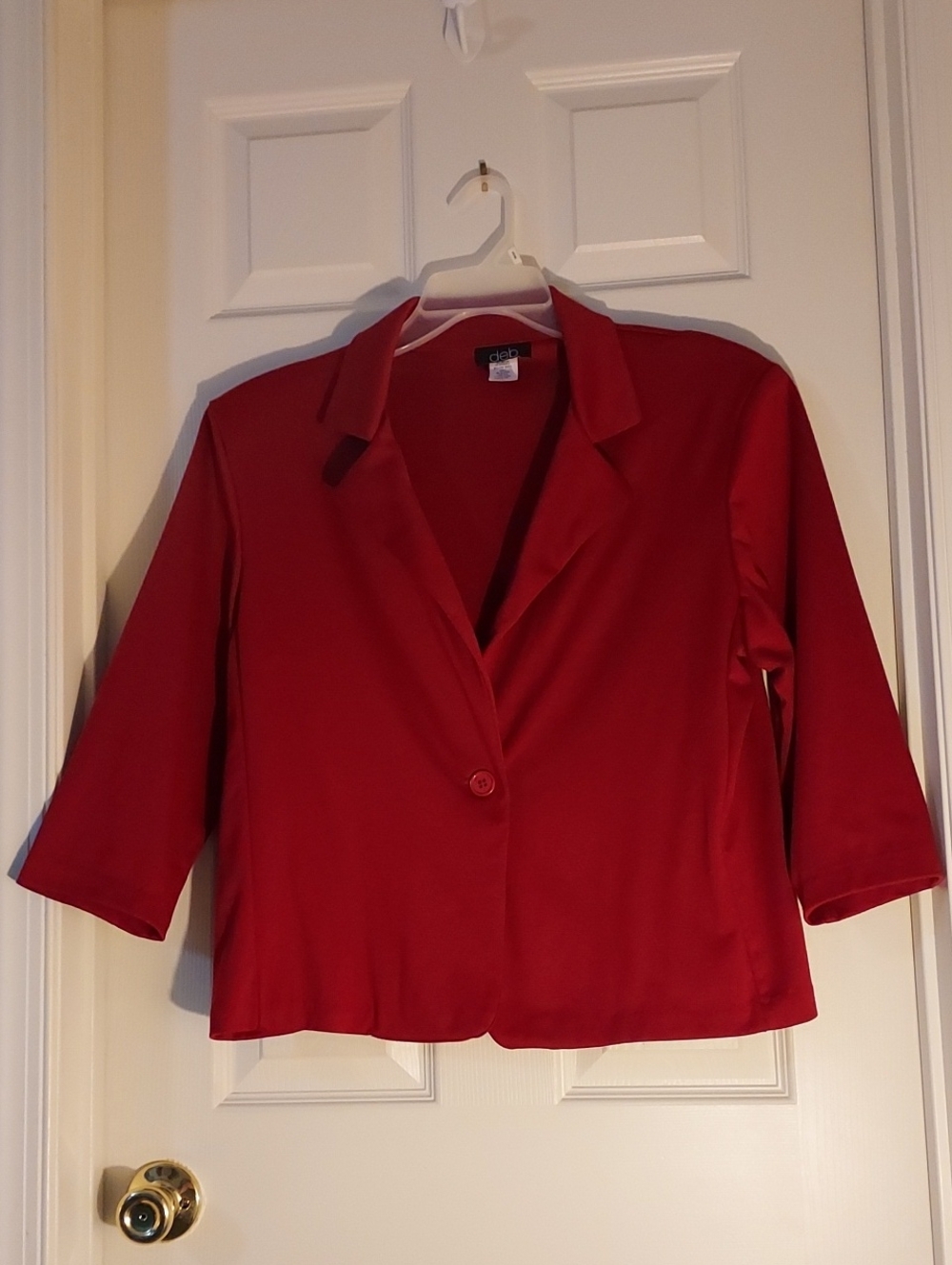 Deb Red Single-Button Notch Collar Blazer